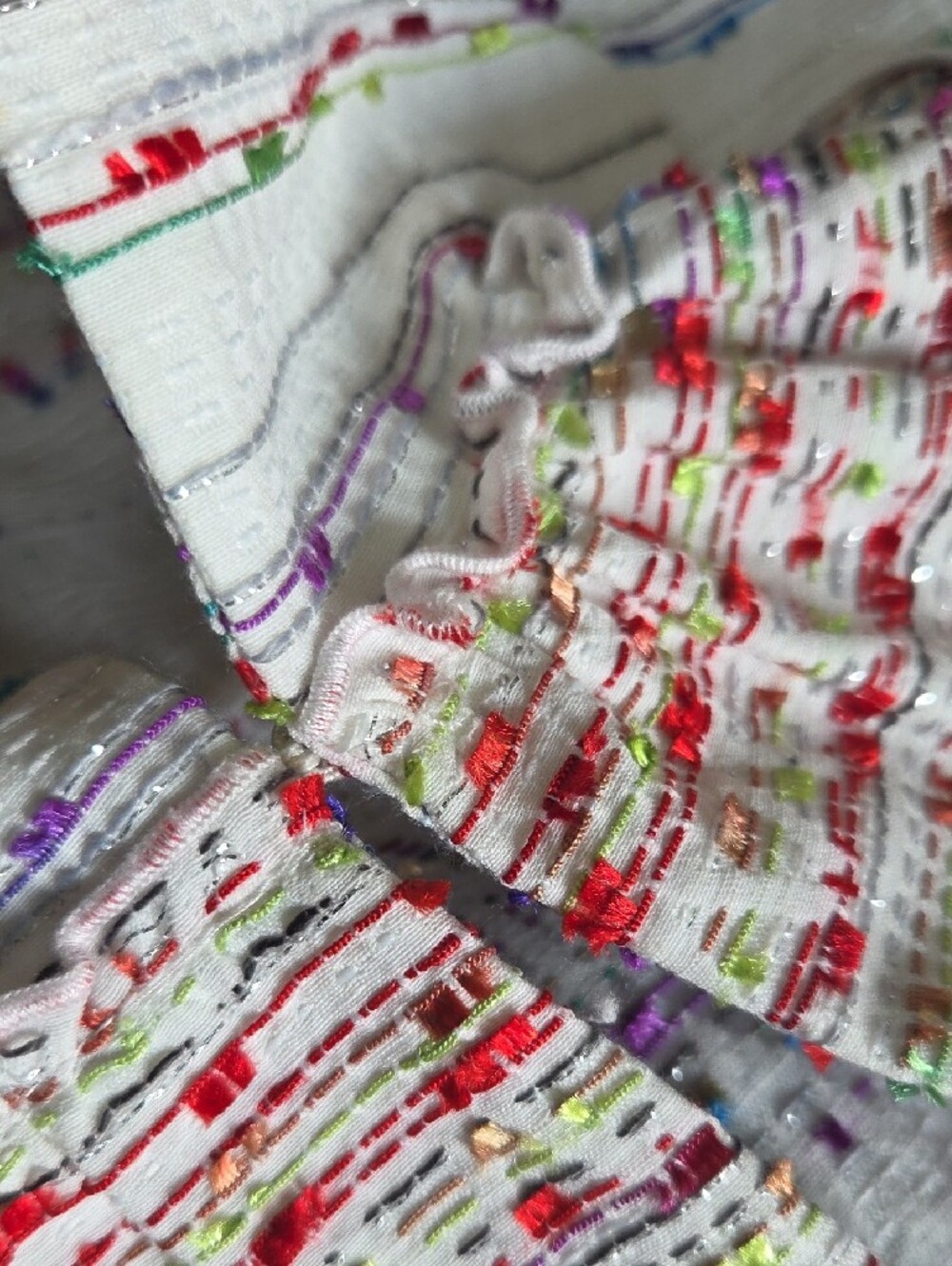 Zara Ivory Tweed Jacket with Multicolor Thread Detail - Picture 6 of 7